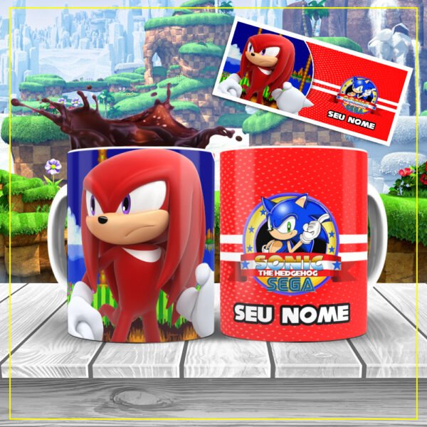 Caneca Knuckles The Echidna – Personalização com Nome ou Texto