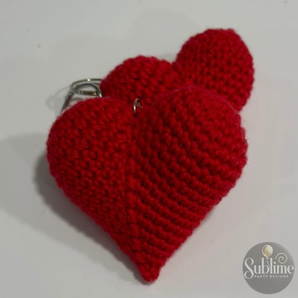 Porta Chaves de Coração de Croché Feito à Mão – Amigurumi Plush Hearts - 2 Corações - Image 4