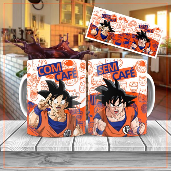 Caneca Goku – Com Café, Sem Café – Edição Exclusiva