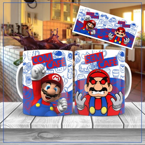 Caneca Mario – Com Café, Sem Café – Edição Exclusiva