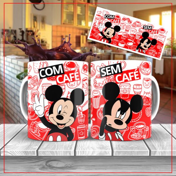 Caneca Mickey – Com Café, Sem Café – Edição Exclusiva!