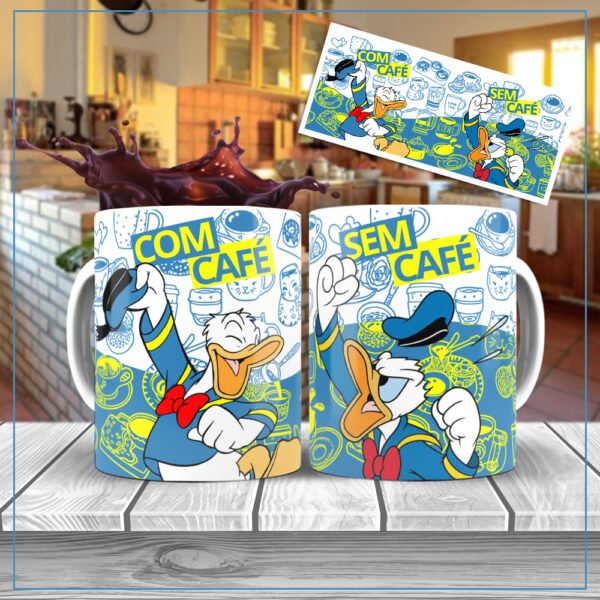 Caneca Pato Donald – Com Café, Sem Café – Edição Exclusiva!