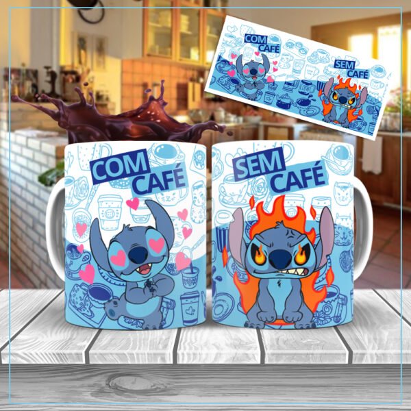 Caneca C/Café S/Café Stitch