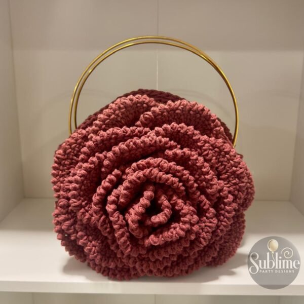 Bolsa de Crochê Artesanal – Elegância Borgonha