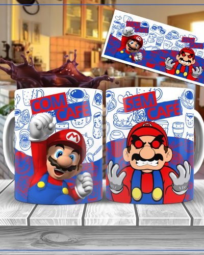 Caneca Mario – Com Café, Sem Café – Edição Exclusiva