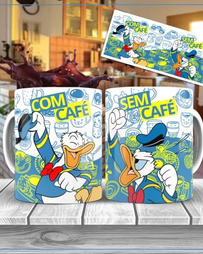 Caneca Pato Donald – Com Café, Sem Café – Edição Exclusiva!